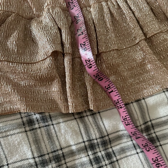 Kate Spade Skirts The Rules Metallic Gold Ruffle Sleeveless Girls Dress NWOT 14 - Picture 14 of 14